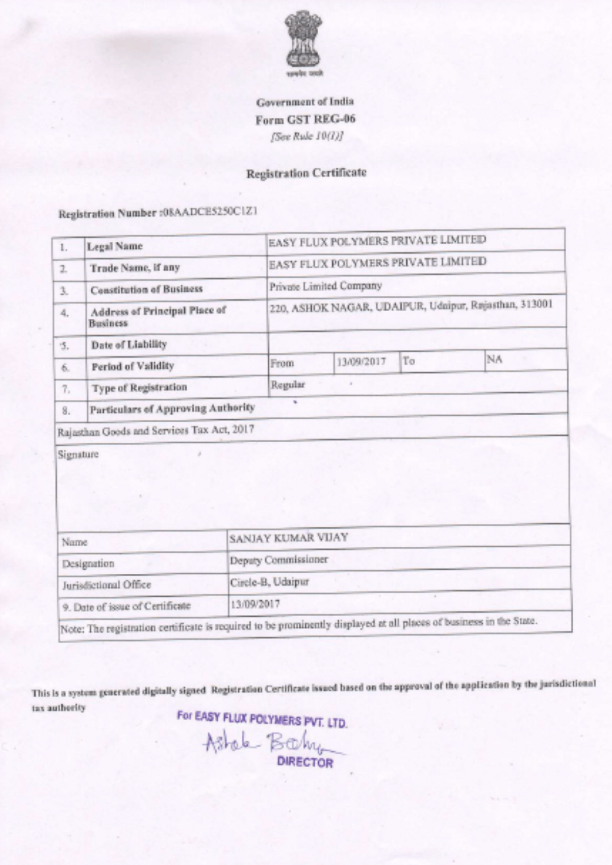 GST Certificate